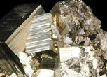 Cubic Pyrite Crystal Cluster - Peru #44576-3